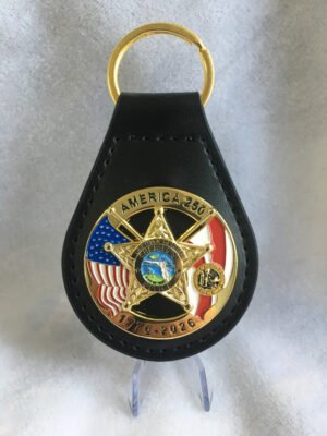 Leather Key Fob with 250th Anniversary Florida Badge